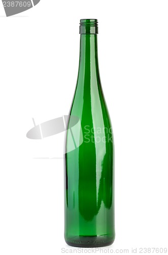 Image of Empty green wine bottle