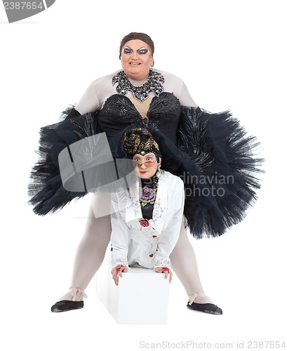 Image of Two drag queens performing together