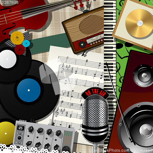 Image of Music colage abstract design