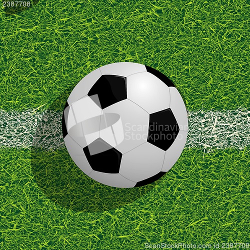 Image of Soocer ball on the field