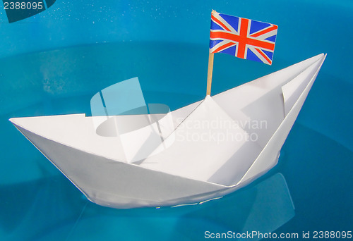 Image of Paper ship with UK Flag