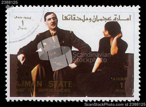 Image of Stamp printed by Ajman shows Marchall Foch