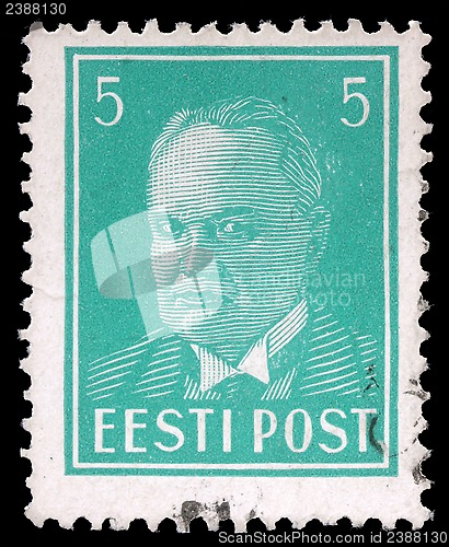 Image of Stamp printed in Estonia shows first president Konstantin Pats