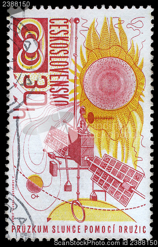 Image of Stamp printed in Czechoslovakia, Space exploration stamp series