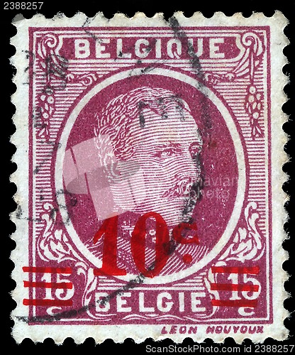 Image of Stamp printed in Belgium shows portrait King Albert I