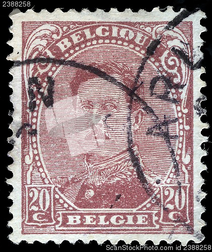 Image of Stamp printed in Belgium shows portrait King Albert I