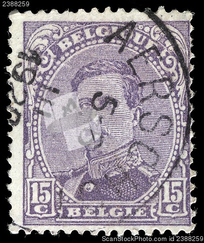 Image of Stamp printed in Belgium shows portrait King Albert I