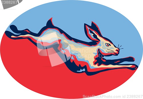 Image of Rabbit Jumping Side Retro