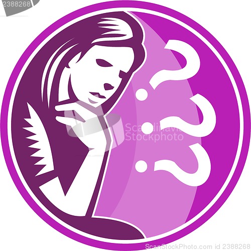 Image of Woman Thinker Thinking Worry Retro