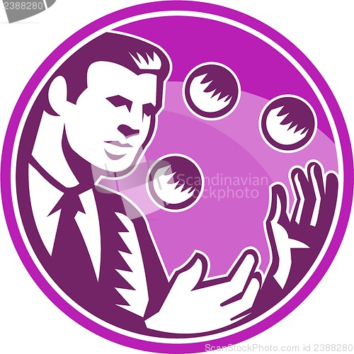 Image of Businessman Juggler Juggling Balls Retro
