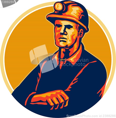 Image of Coal Miner Arms Folded Retro