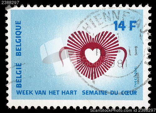 Image of Stamp printed in Belgium dedicated to week of heart