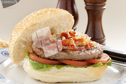 Image of Hamburger With Ketchup