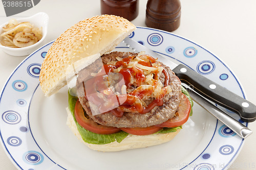 Image of Hamburger With Ketchup