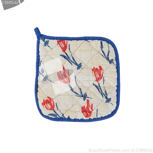 Image of Old pot-holder, dutch, tulips