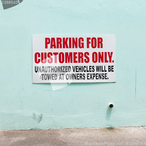 Image of Customer parking only sign