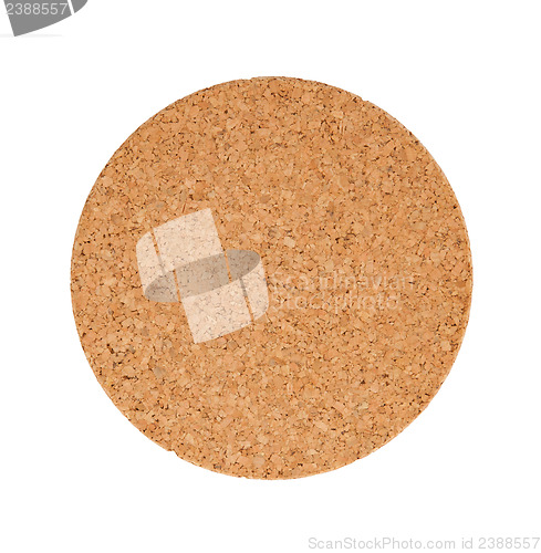 Image of Circular cork trivet isolated