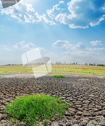 Image of drought earth under cloudy sky