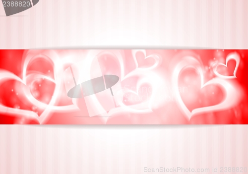 Image of Vector banner with hearts