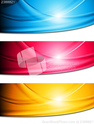 Image of Bright vector waves banners
