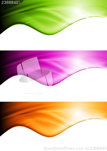 Image of Bright vector waves banners