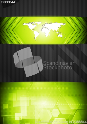 Image of Vector tech background with world map