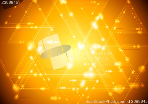 Image of Yellow shiny tech background