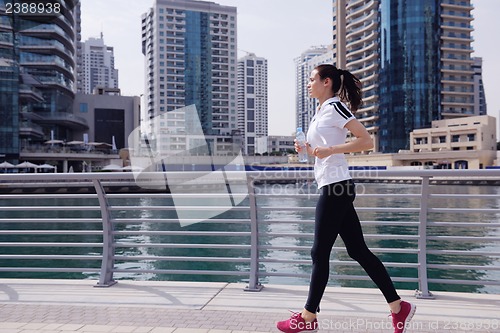 Image of woman jogging at morning