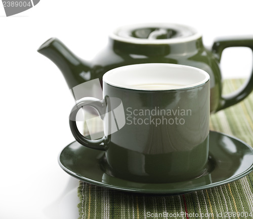 Image of Green Tea Pot And Cup