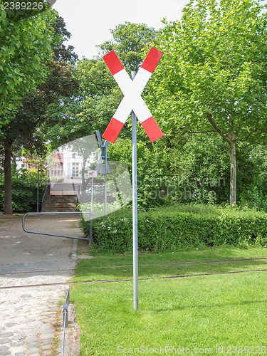 Image of Train level crossing