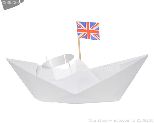 Image of Paper ship with UK Flag