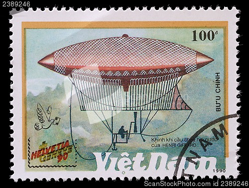 Image of Stamp printed by VIETNAM shows air-balloon