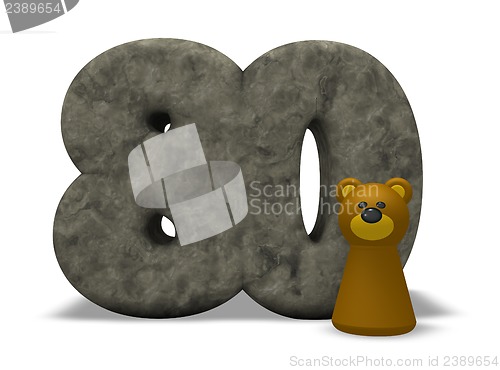 Image of stone number and bear