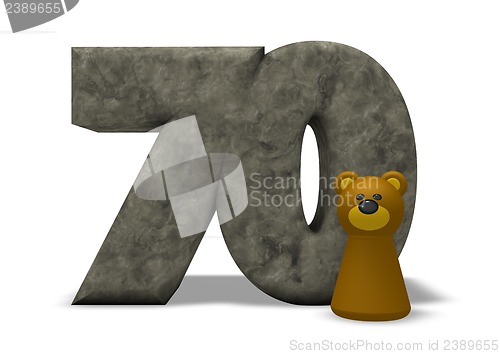 Image of stone number and bear