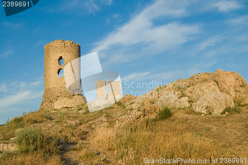 Image of Balaclavas castle on blue sky background