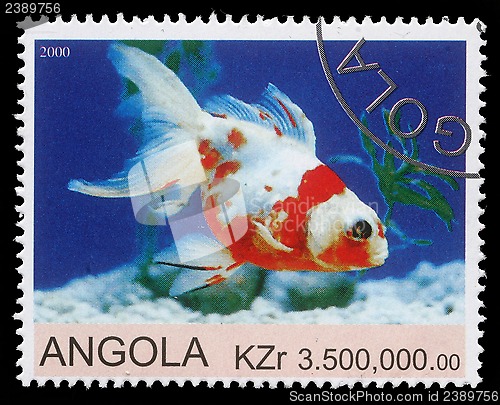 Image of Stamp printed by Angola shows Goldfish