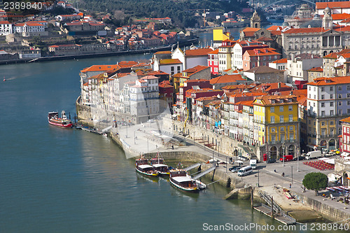 Image of Portugal. Porto city. View of Douro river embankment 