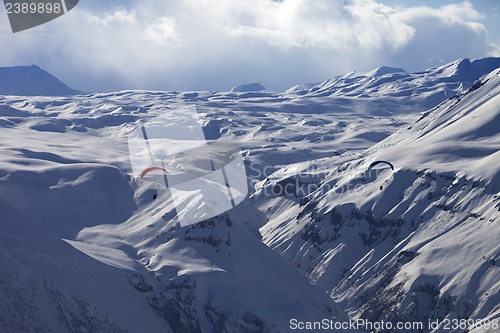 Image of Speed riding in winter mountains