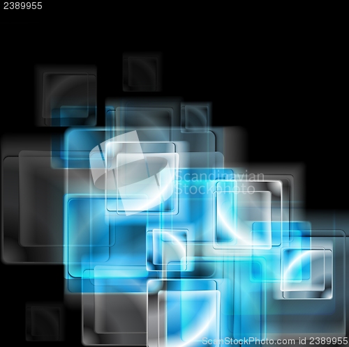 Image of Abstract blue glass squares. Vector