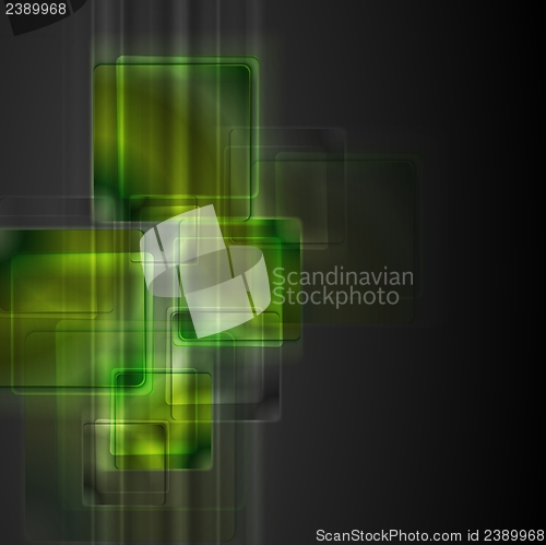 Image of Green squares. Vector tech backdrop
