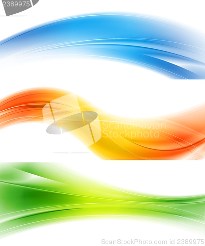 Image of Bright elegant banners with abstract waves