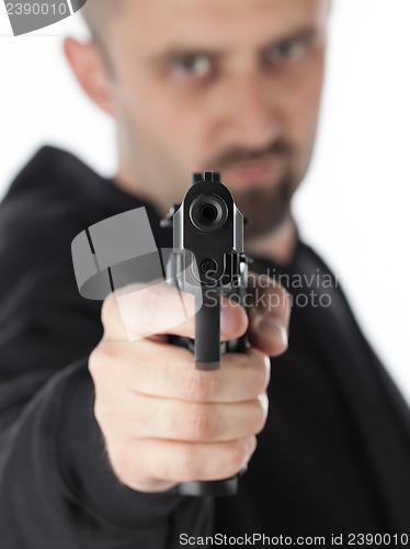 Image of Man with gun, gangster