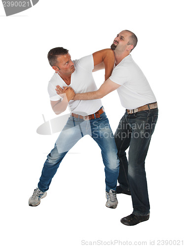 Image of Man choking other man