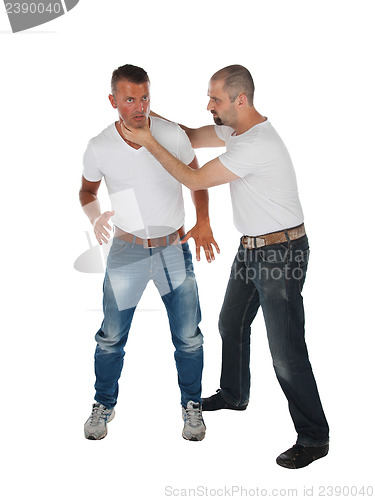 Image of Man choking other man