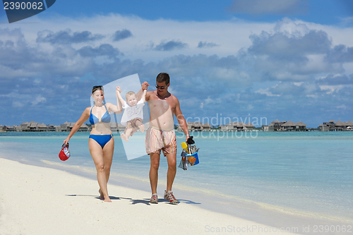 Image of happy family on vacation