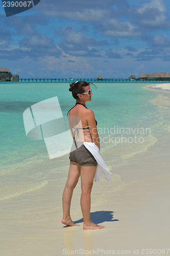 Image of happy woman enjoy  summer time