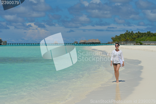 Image of happy woman enjoy  summer time