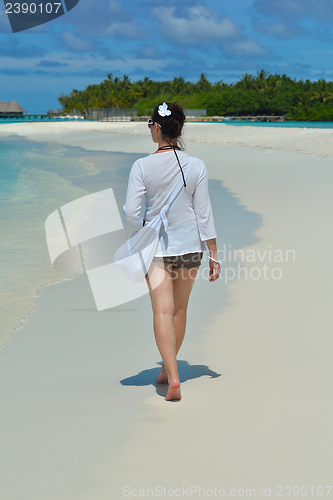 Image of happy woman enjoy  summer time