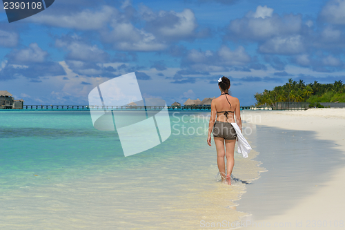 Image of happy woman enjoy  summer time
