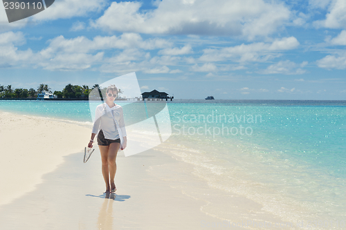 Image of happy woman enjoy  summer time